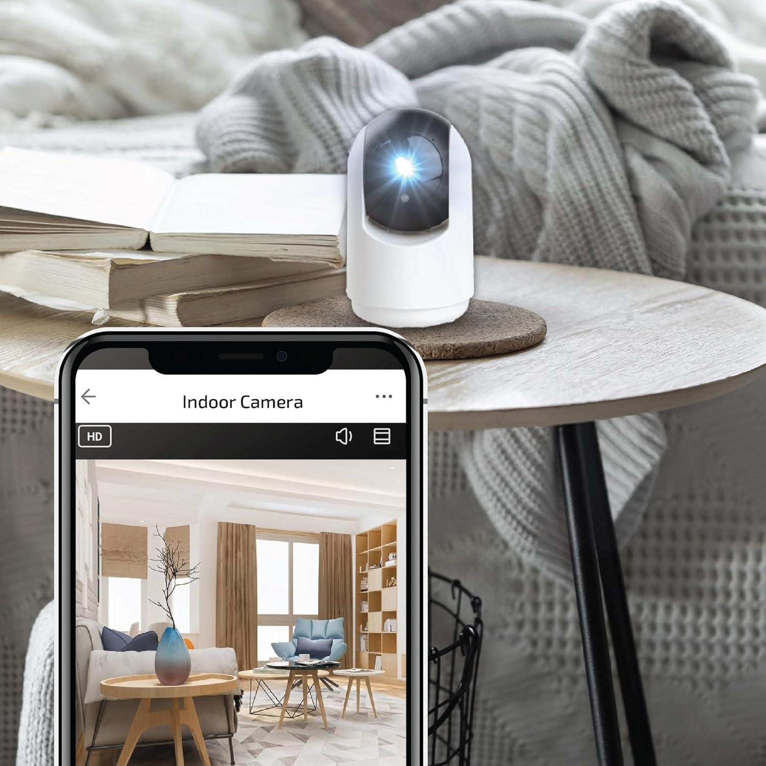 Connect Smarthome 2K Pan Tilt Wi-Fi Camera &ndash; Indoor Surveillance with Motion Tracking, Night Vision, 2-Way Audio, App Alerts, Microsd Storage, Alexa & Google Compatible image number 1