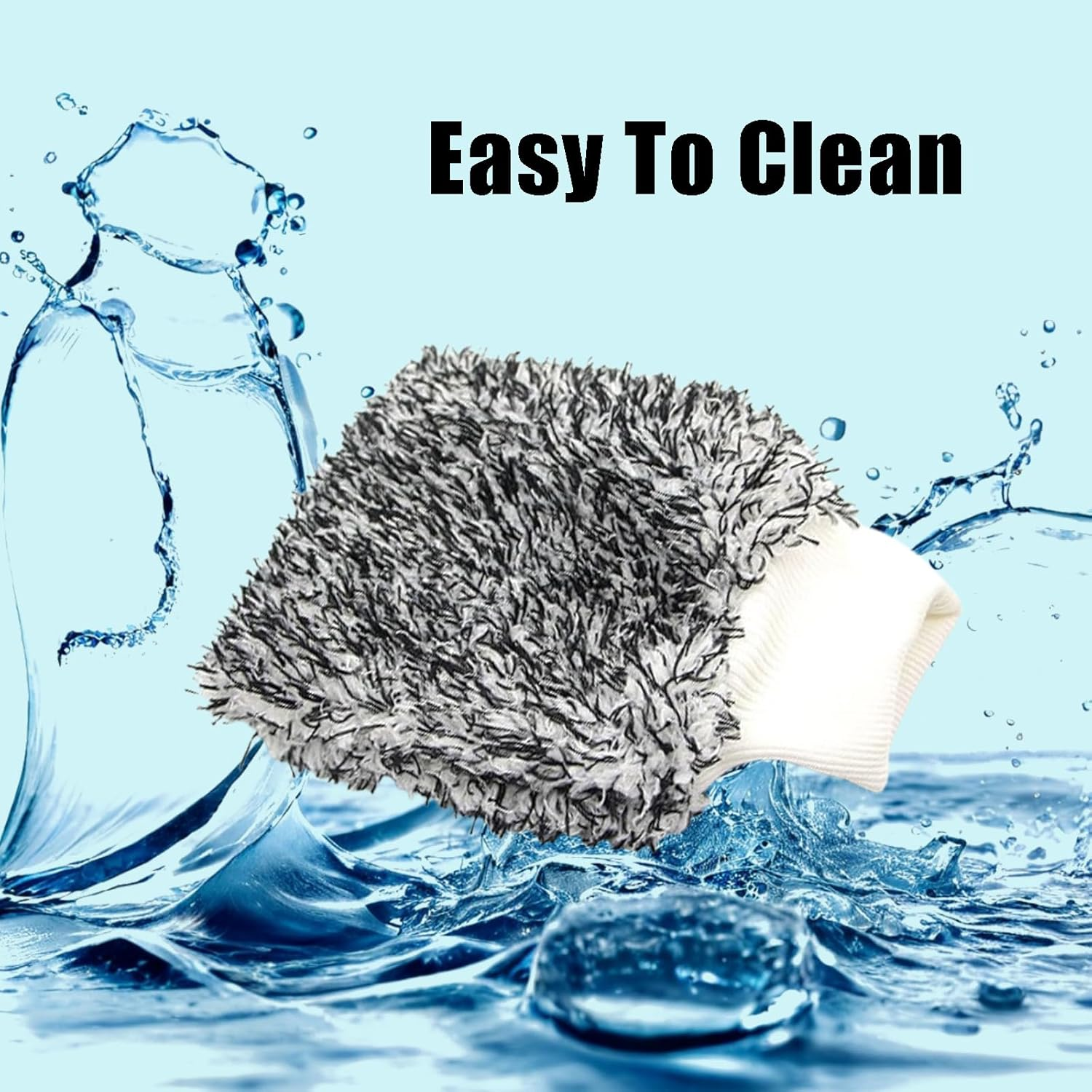 Cyclone Ultra Wash Mitts, 2-Pack Car Wash Mitts, Microfiber, Scratch-Free and Lint-Free, Ideal for Rinseless Washing, Blue + Black image number 5