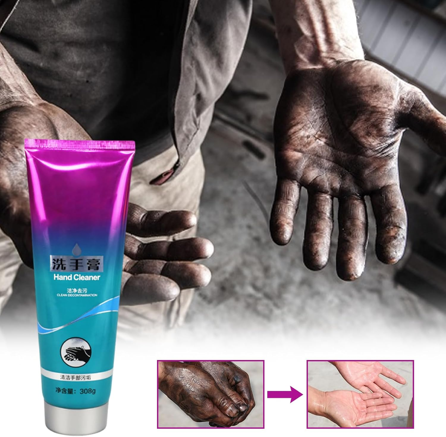 Working Hand Soap, Mechanic Hand Cleaner | Hand Cleaner Cleaning Stain Remover, Degreasing Cream Moisturizing Soap Scrubber, Cleaning, Removing Dirt, Oil, and Paint image number 6