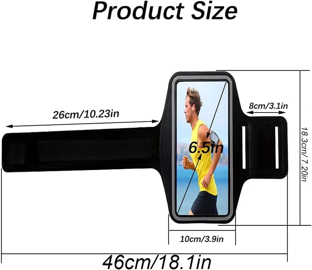 Sport Armband Mobile Phone, Armband Arm Pocket, Sport Armband Mobile Phone Case, Sweatproof Running Armband for Iphone, Huawei, Xiaomi, LG, Samsung Galaxy Smartphone, up to 6.5 " image number 3