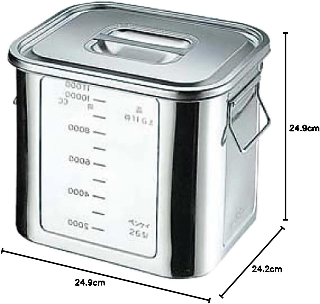 Yamashita Craft BK 04-0224-0310 Kitchen Pot with 18-8 Square Scale image number 1