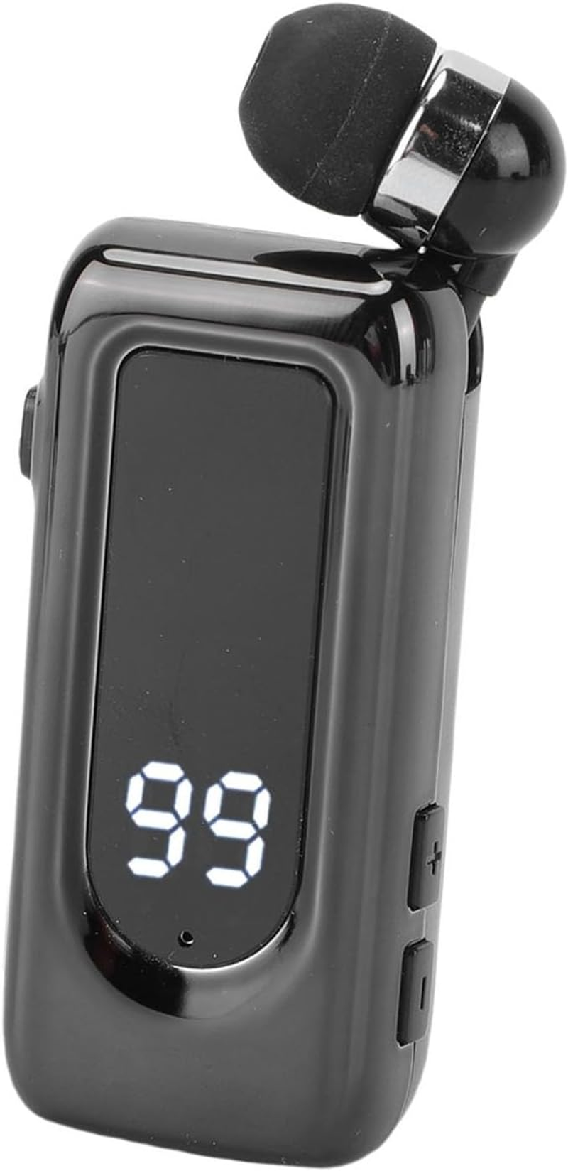 SENECESLI Smart LED Battery Indicator, Retractable BT5.4 Wireless Headphones, LED Display, Stereo Headphones with Controller (Black) - Silver image number 6