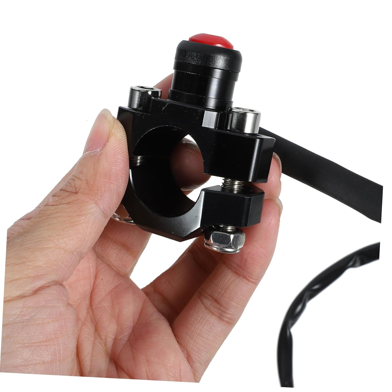 Mikinona Replacement Motorcycle Ignition Coil Switch with Horn Function CNC Start Button for Offroad Motorcycles Durable Reliable for Engine Performance Enhancement - Black image number 2