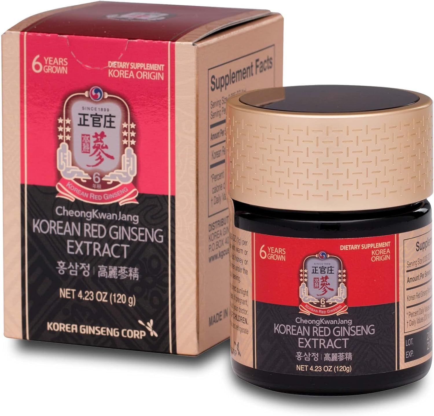 Cheongkwanjang Premium Non-Gmo Korean Ginseng Liquid Extract - Immune Boosting Health Supplement for All Ages - Vegan Red Ginseng Supplement Providing Sustained Energy & Focus - 120G image number 1