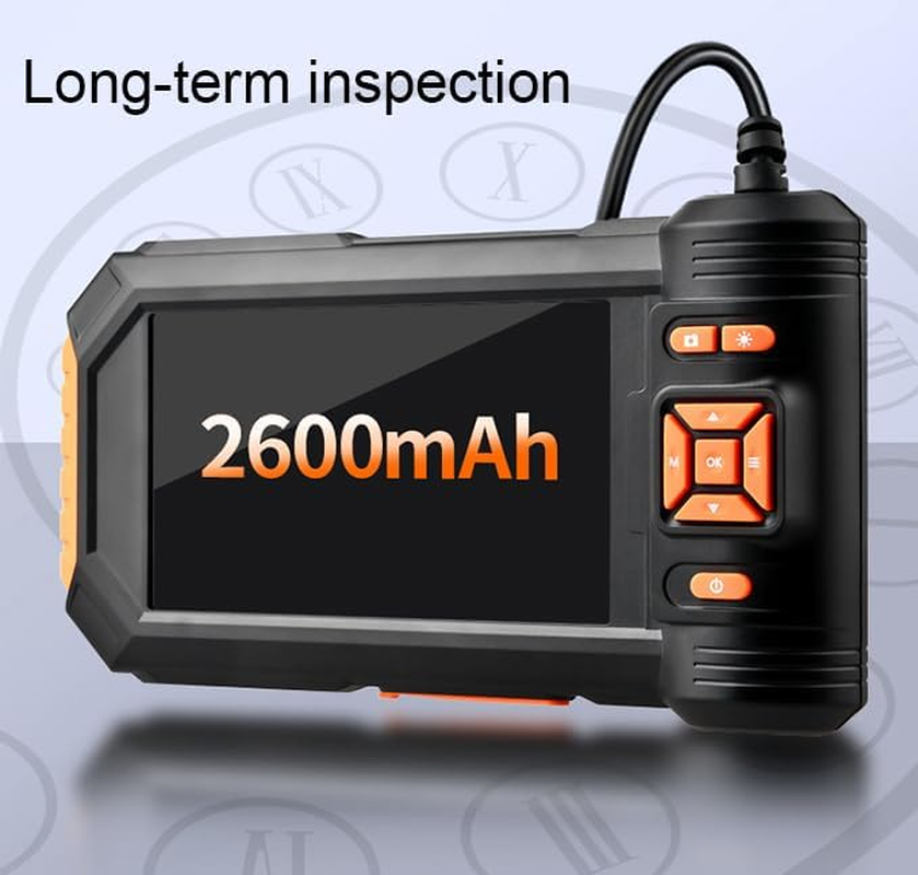 Triple Lens Endoscope Inspection Camera,1080P HD 8Mm Industrial Borescope with 32.8Ft/10M Semi-Rigid Cable, 5 Inchs IPS Screen, Waterproof Drain Snake Camera for Sewer Pipe image number 1