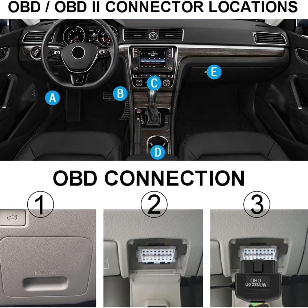 Dash Cam OBD Hardwire Set Dash Camera USB Type C Hardwire Kit with OBD Power Cable for Dashcam 12-24V to 5V/3A image number 3