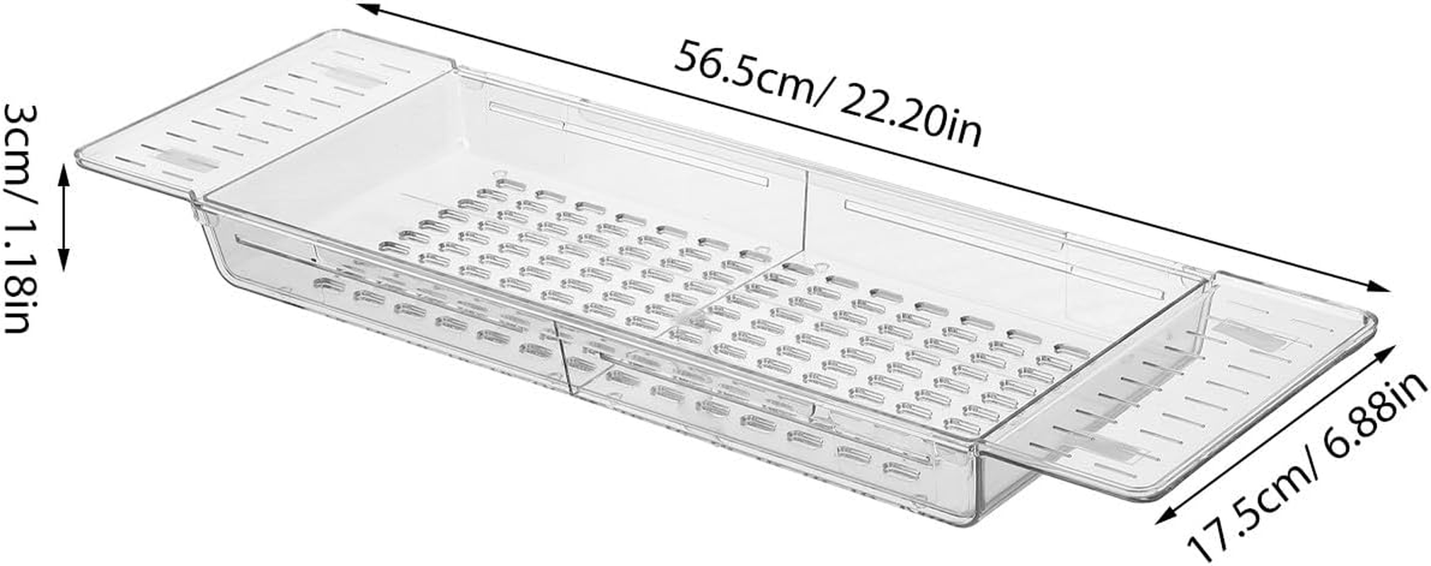Cabilock Foldable Bathtub Tray: Expandable Plastic Bath Caddy - Bathroom Shower Table Accessories for Book Phone Tablet Wine Kichen Over-The-Sink Organizer Storage Rack image number 3