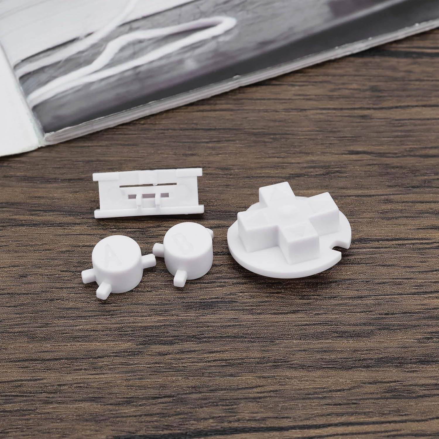 Emsea 2 Sets of Silicone Rubber Conductive Buttons Kits Compatible with Game Boy Color/Gameboy GBC Power On/Off Button Light Green + Black + White image number 3