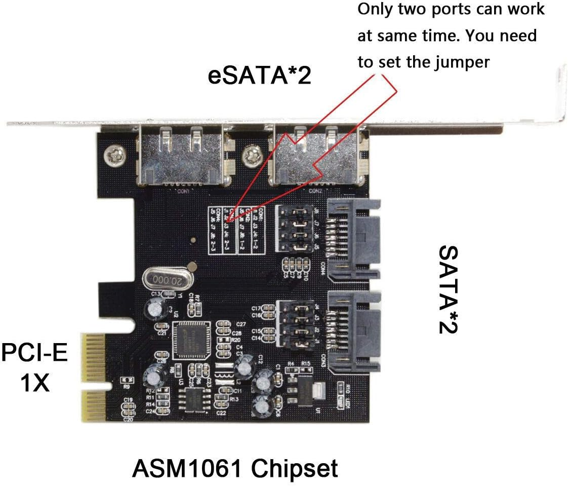 CY PCI-E to 4 Ports SATA 3.0 ESATA PCIE SATA3 6Gbps PCI-E Adapter Expansion Card image number 4
