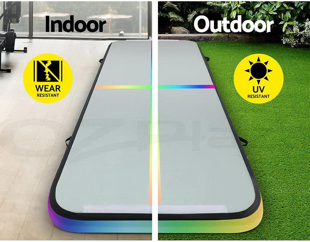 Everfit Air Track, 3 X 1 X 0.1M Inflatable Yoga Gymnastics Mat Tumbling Mats Thick Training Exercise Airtrack Flooring Home Gym Equipment Outdoor Fitness, Anti-Slip Wear-Resistant Multi-Colored - Multi 4X1X0.1M image number 3
