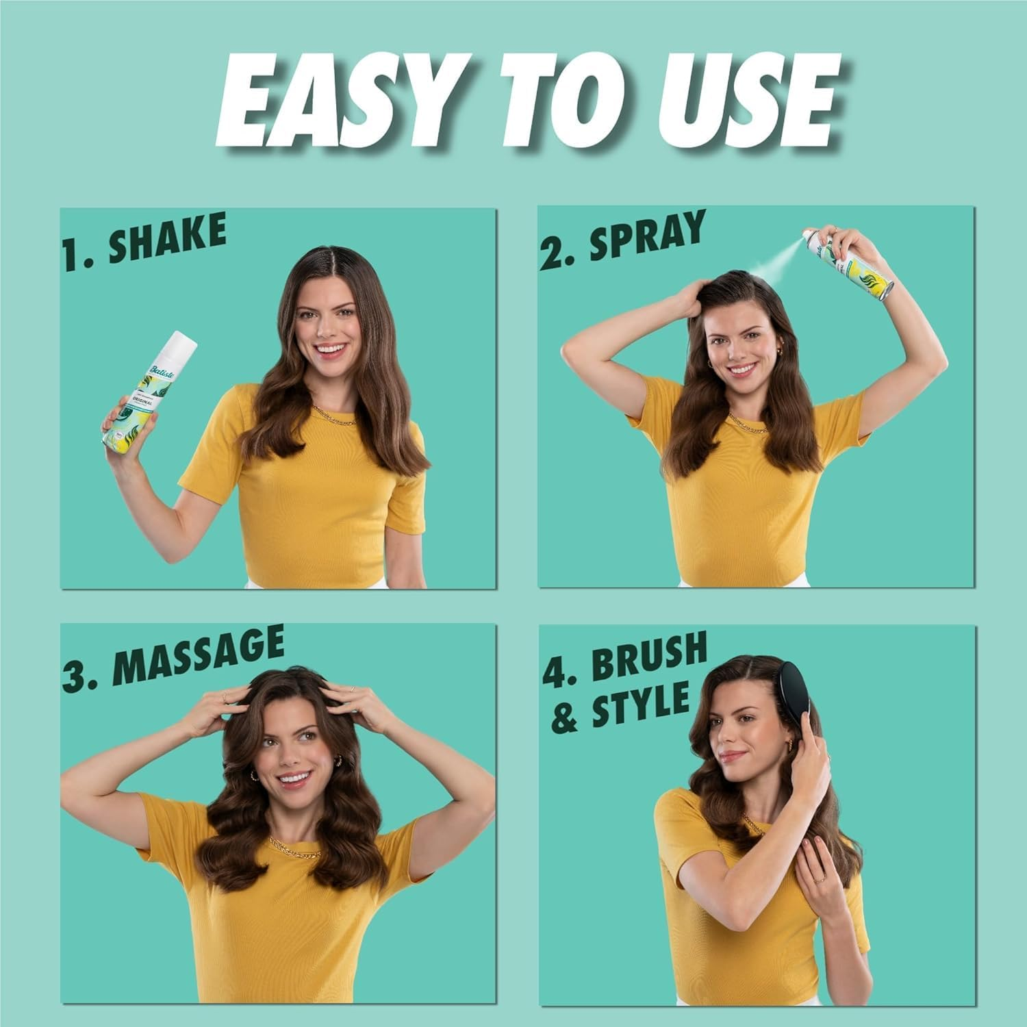 Batiste Dry Shampoo Favourites Bundle - 3X 350Ml in Original, Tropical & Blush, Instantly Refreshes Oily Hair, Adds Volume & Texture, No Residue, Suitable for Straight, Curly and Wavy Locks