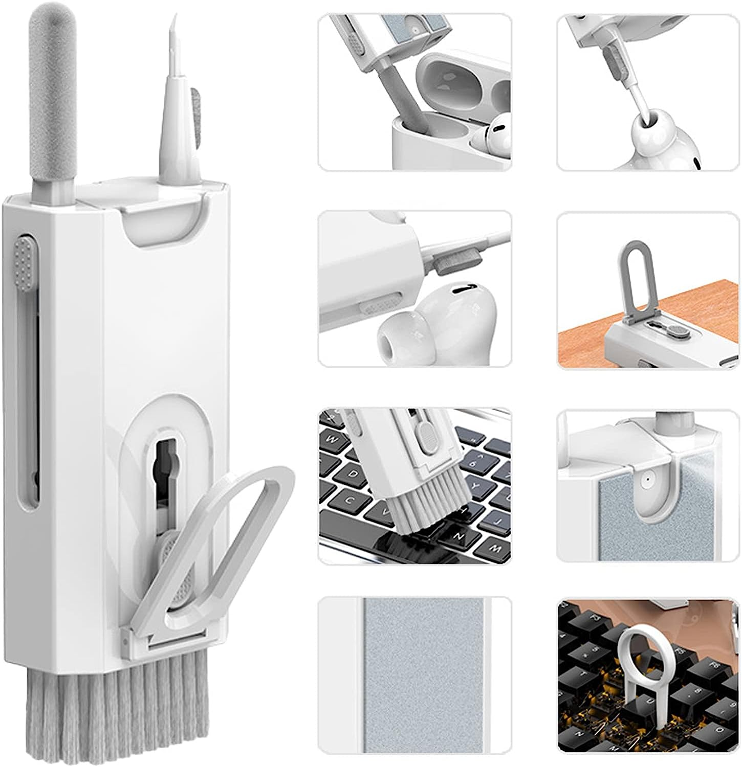8 in 1 Electronic Cleaning Kit - Keyboard Cleaning, Bluetooth Headset Airpod Cleaning, Laptop Cleaning with Brush, Suitable for Airpods Pro/Laptop/Mobile Phone/Computer/Screen Electronic Cleaning image number 4