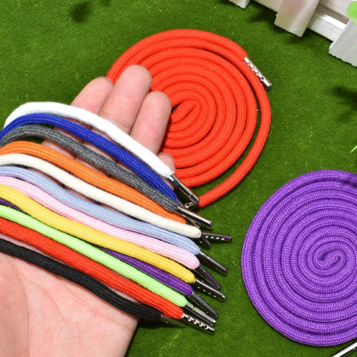 24Pcs 12 Colors Drawstring Replacement Drawstring Cords Clothing Drawstring Hoodies Drawstring with 4Pcs Drawstring Threaders and 10Pcs Plastic Cord Locks (51" Long) image number 4