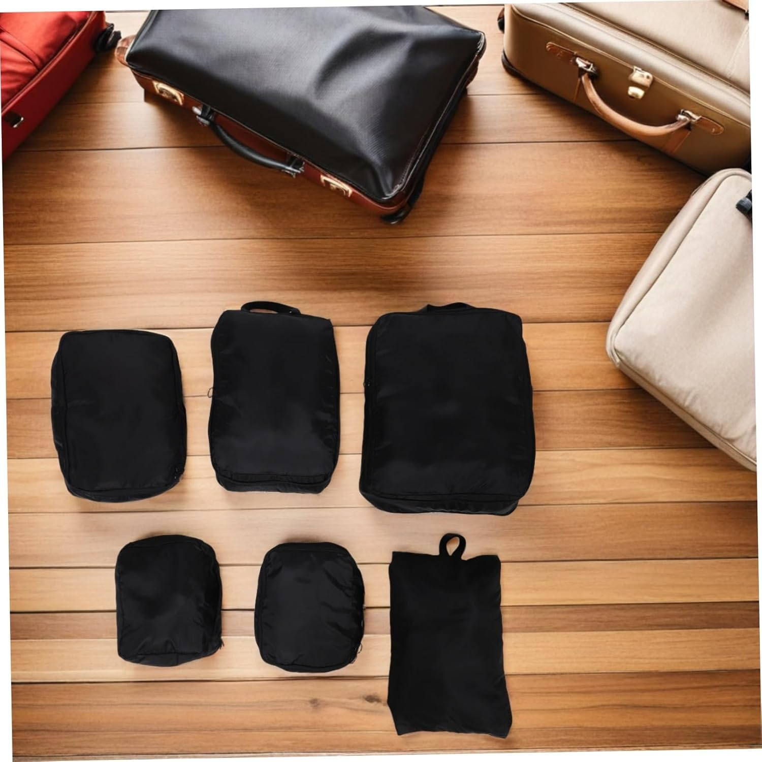 TOPPERFUN Travel Packing Cubes Set for Suitcases with Shoe Laundry Bags Space-Saving Luggage Organizers for Efficient Travel Essentials Storage and Suitcase Organization image number 2