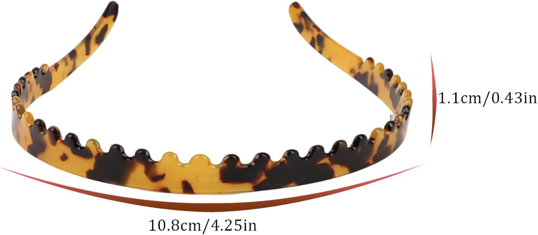 Exipsat Pack of 4 Acetate Headbands with Leopard Print and Non-Slip Teeth, Women'S Zigzag Headband, Stylish Plastic Headband for Women