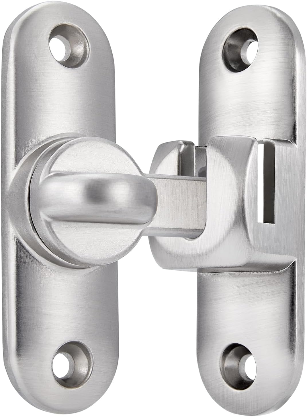 INIRET Silvery Barn Door Latches,90/180 Degree Gate Lock,Flip Gate Latches Hardware,Zinc Alloy Right Angle Door Lock Latch,Door Security Sliding Door Latch Lock for Cabinets,Bathroom