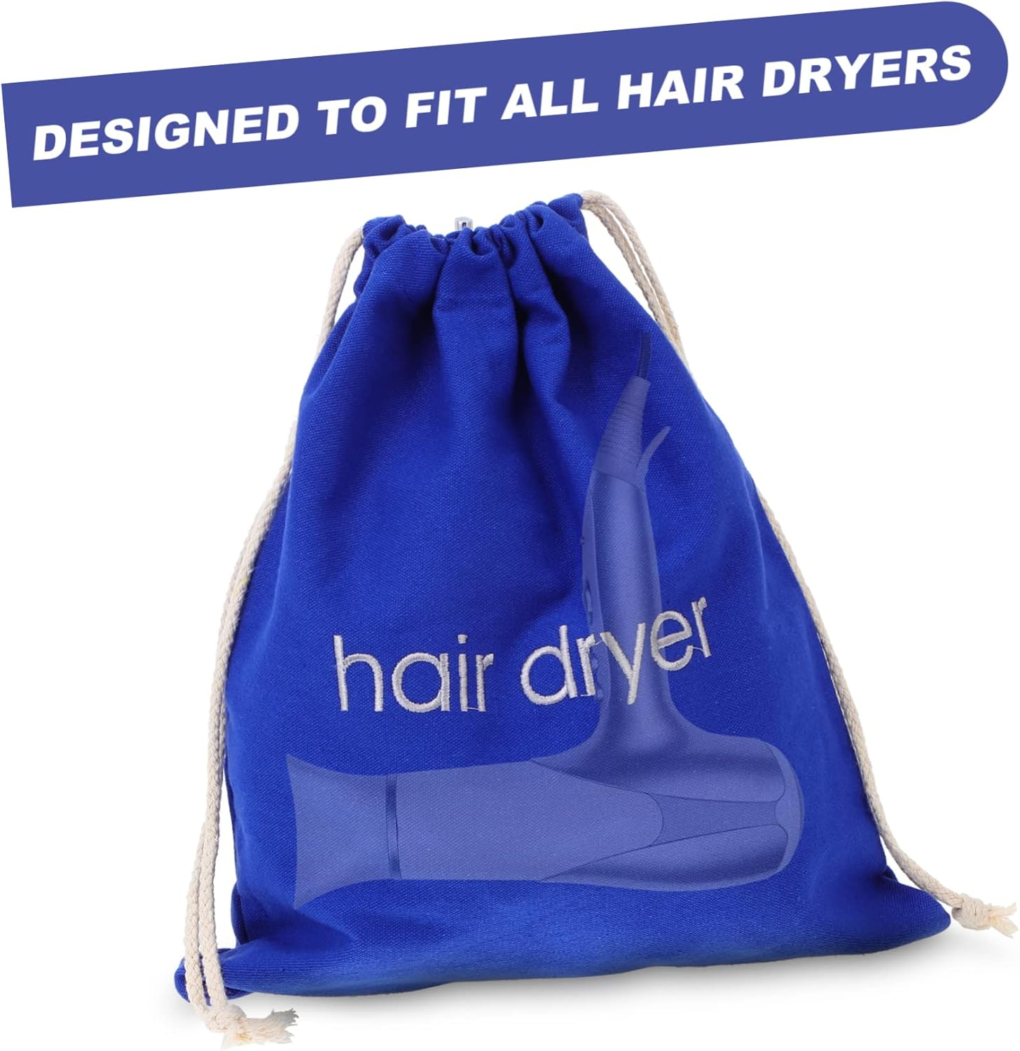 LOLIPPYY Canvas Tote Bag for Hair Dryer Storage Reusable Travel Pouch Easy Zipper Closure Wall Mountable Dustproof Hair Dryer Container image number 4