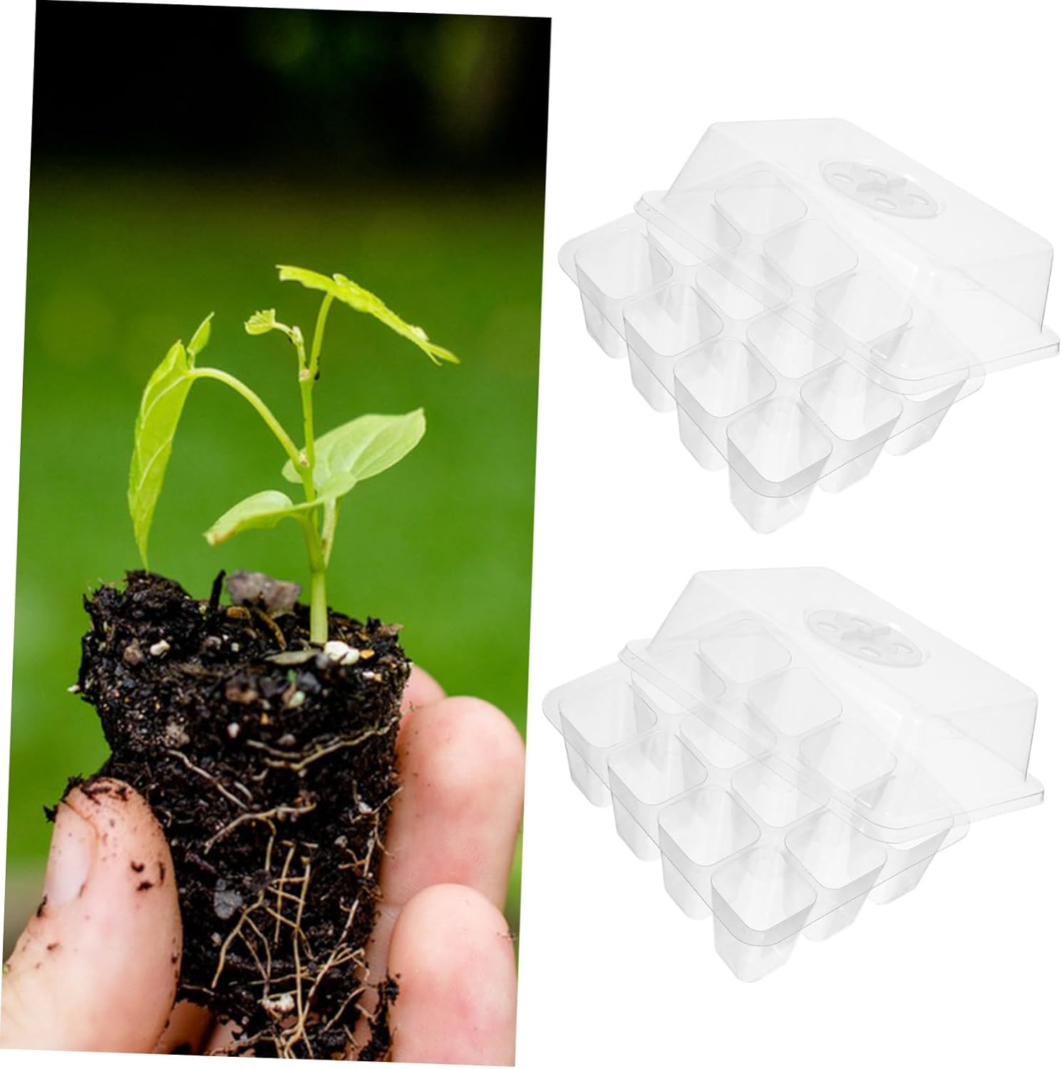SUPVOX 5Pcs Seedling Tray Plant Nursery Pot for Hydroponic Grow Gardening Supplies image number 4