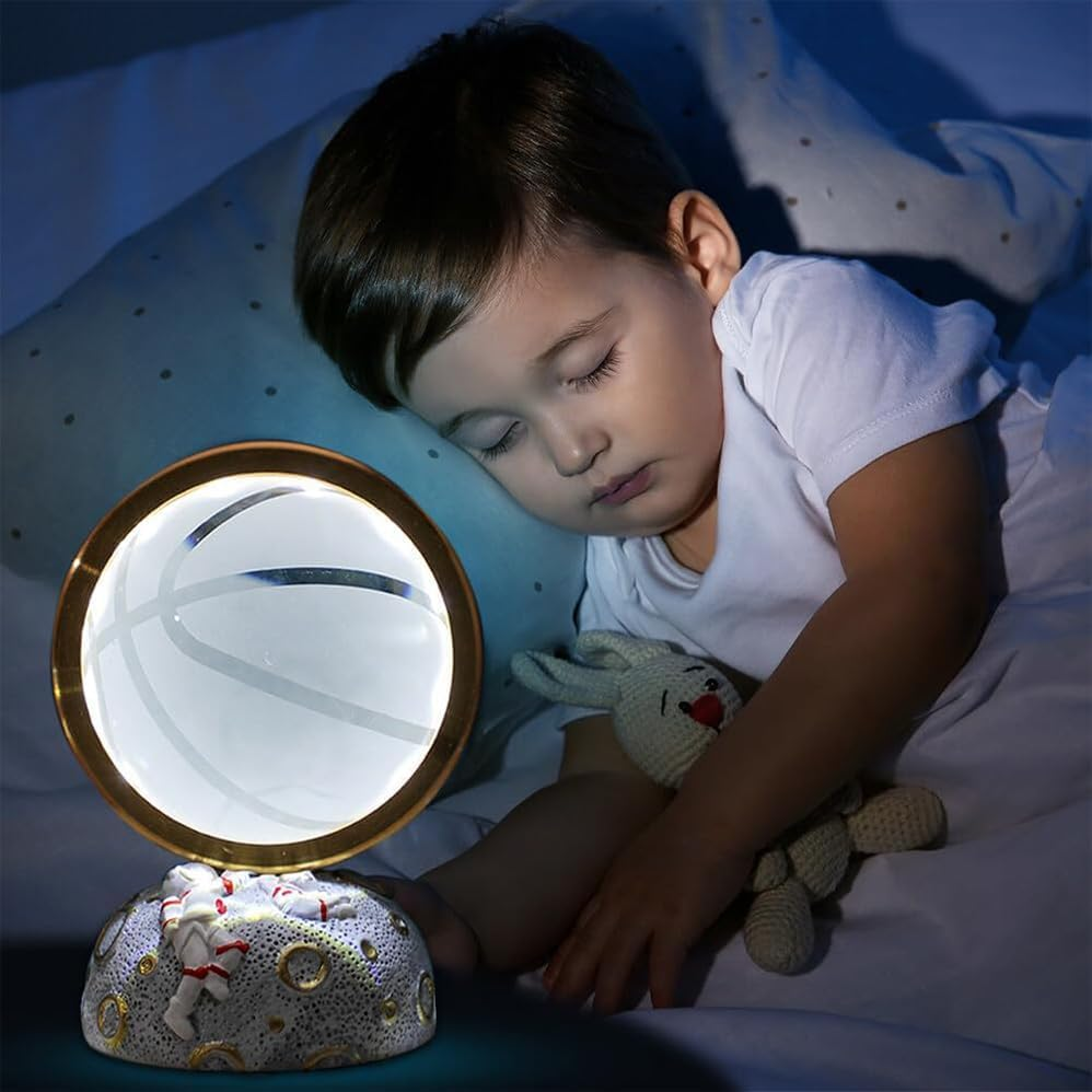 Betterlifewj 3D Jellyfish Crystal Ball Night Lamp. with Planet Base. Warm Room Decoration Crystal Lamp.