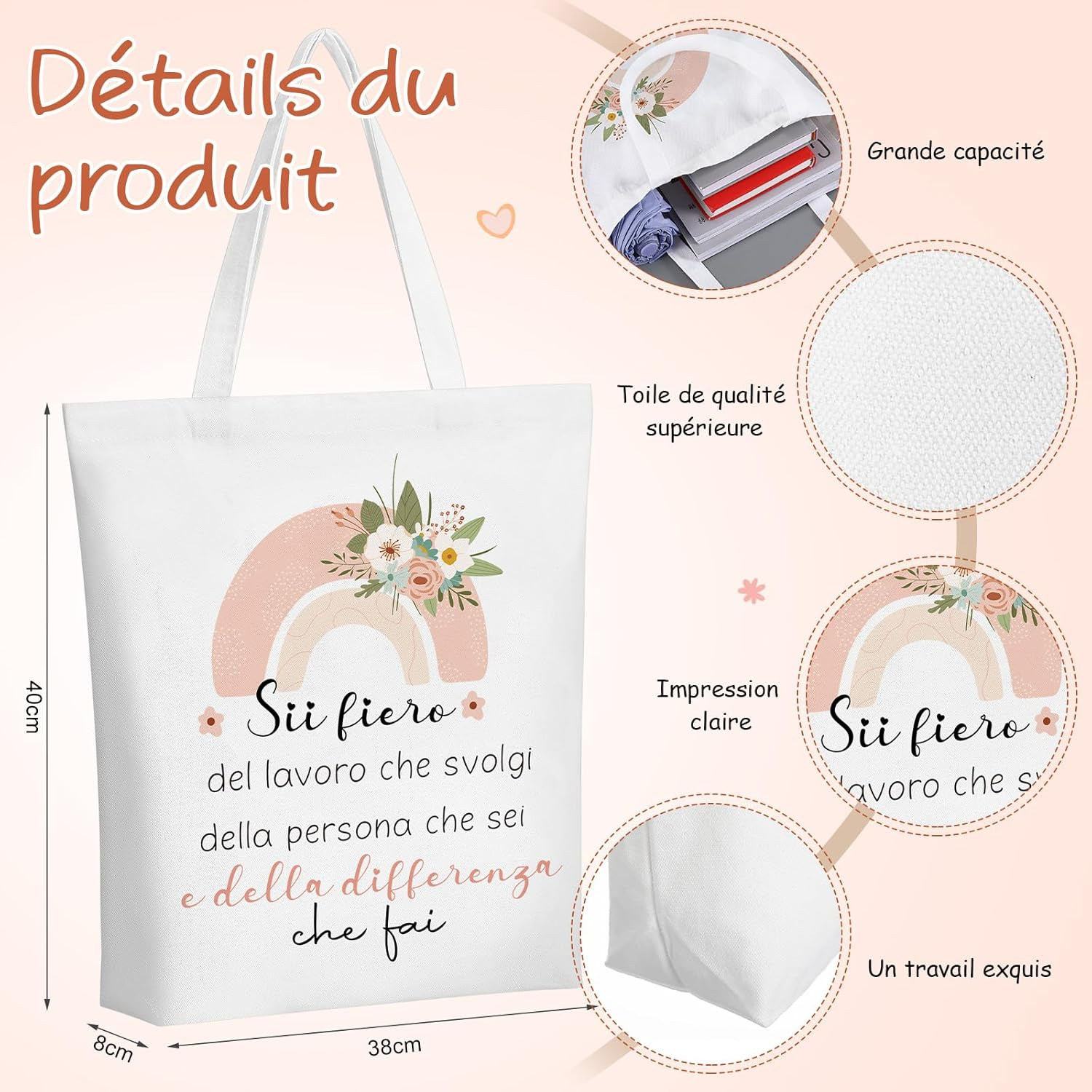 Xuniea Gift Set for Colleagues Contents Cosmetic Bag Keyring Canvas Bag