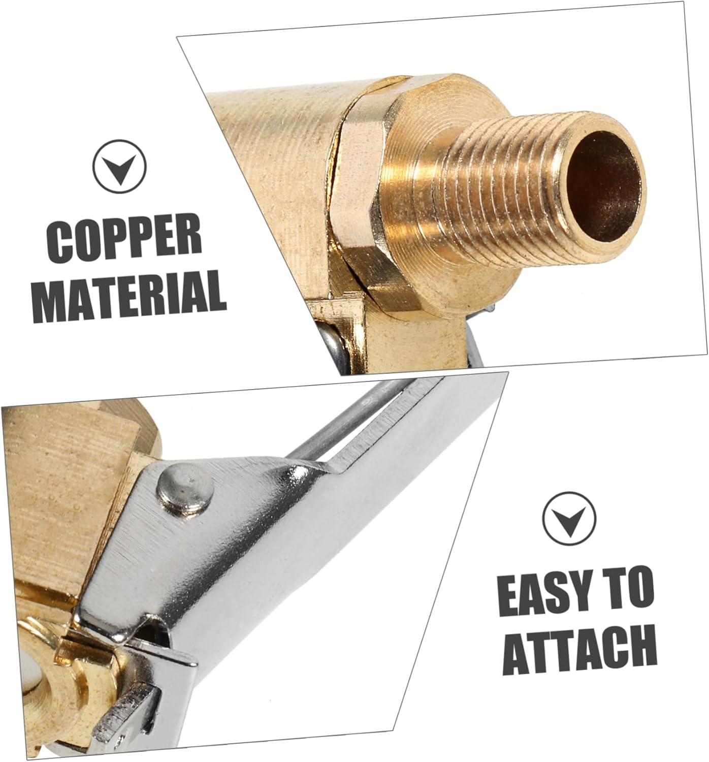 Milisten Car Inflator Pump Adapter Thread Nozzle Copper Quick Connect Lever Plug Accessory for Auto Tyre Wheels Compatible with Electric Air Pumps and Motorcycles image number 6