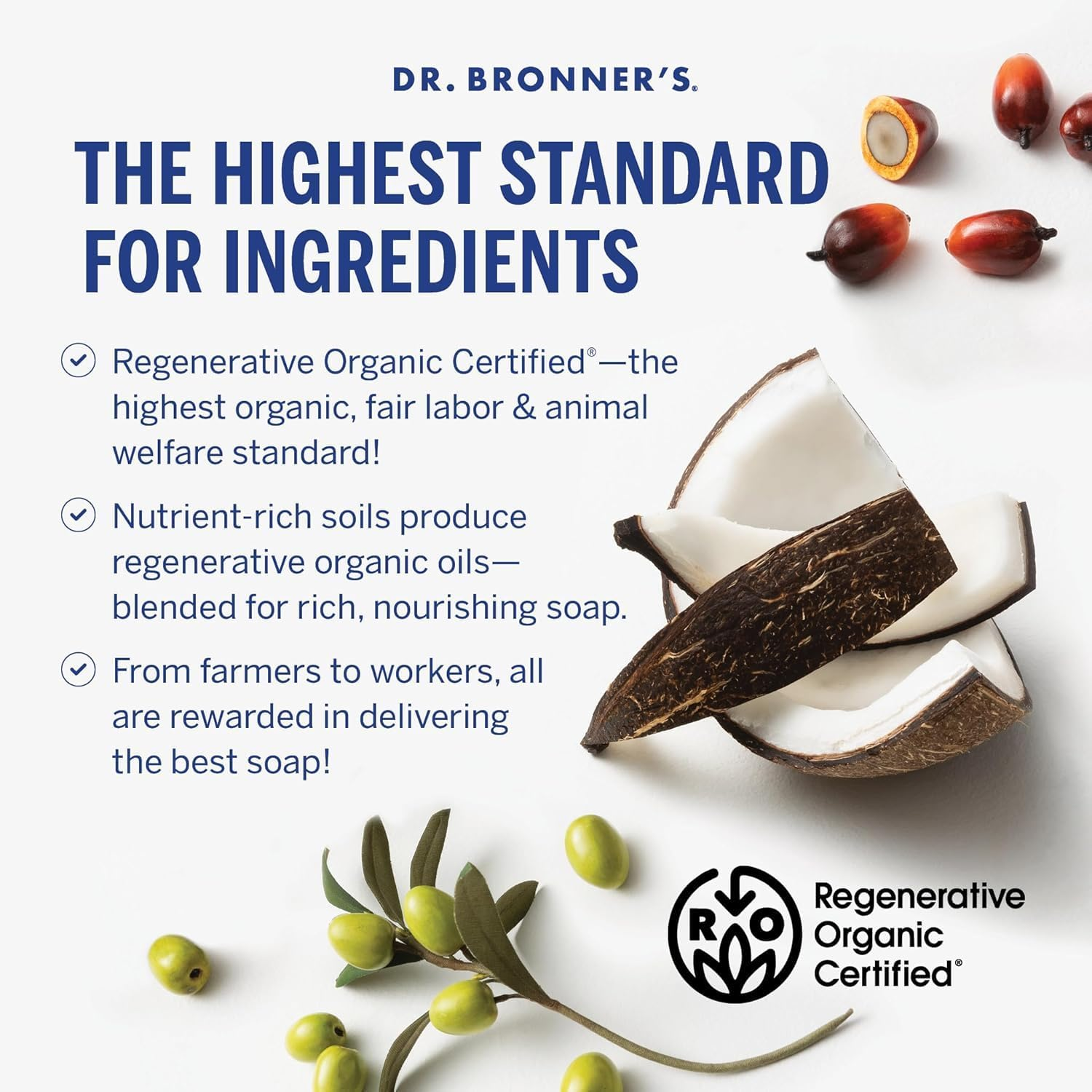 Dr. Bronner&rsquo;S - Castile Bar Soap 4 Pack - Organic Oils - Gentle Skin Care - Baby Unscented - (4X140G) Bars image number 3