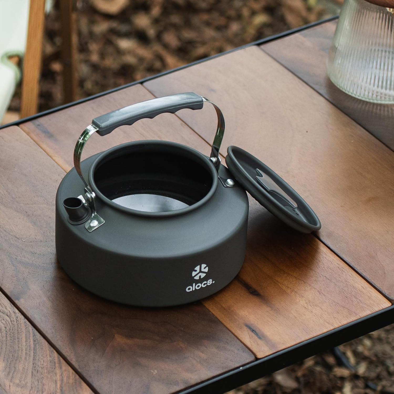 Alocs 0.8L Kettle Teapot, Portable Camping Coffee Pot, Hard-Anodized Aluminum Camping Kettle, Compact Tea Kettle for Stove Top, Outdoor, Hiking, Camping, Picnic and Traveling. image number 3