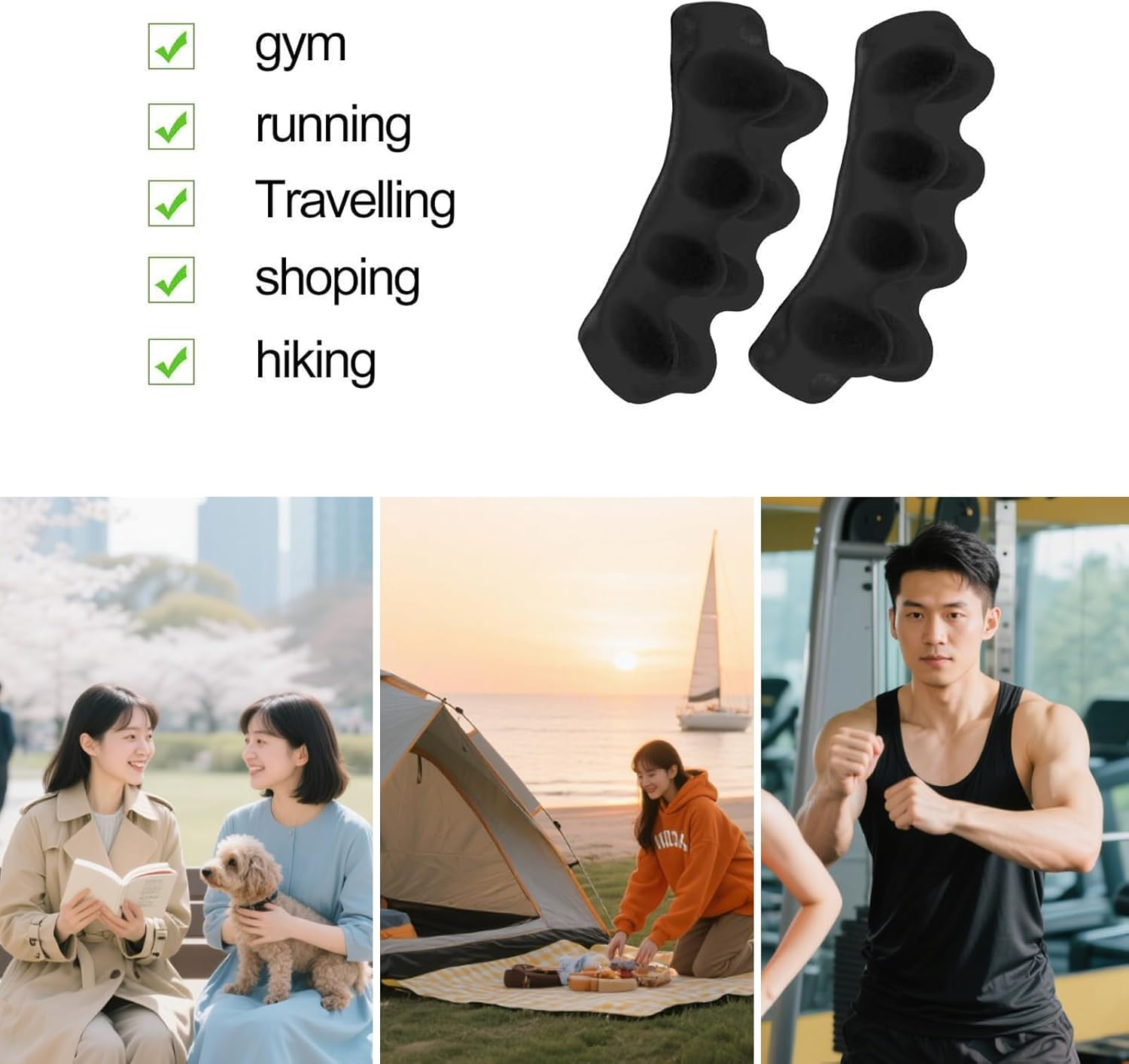 ONBPIY Gel Toe Separators and Spacers 2 Pairs Bunion Corrector for Women Men | Pain Relief for Plantar Fasciitis, Straightener for Hammer Toes Claw Toes | Soft Silicone Stretchers for Yoga Sports image number 2