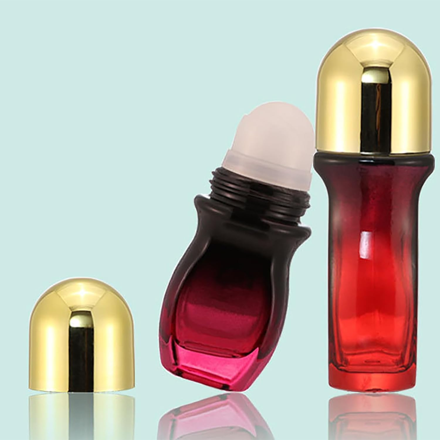 2 Pcs 30Ml Glass Deodorant Roller Bottle Empty Roll on Bottles for Castor Oil Roller Ball Containers for Essential Oils