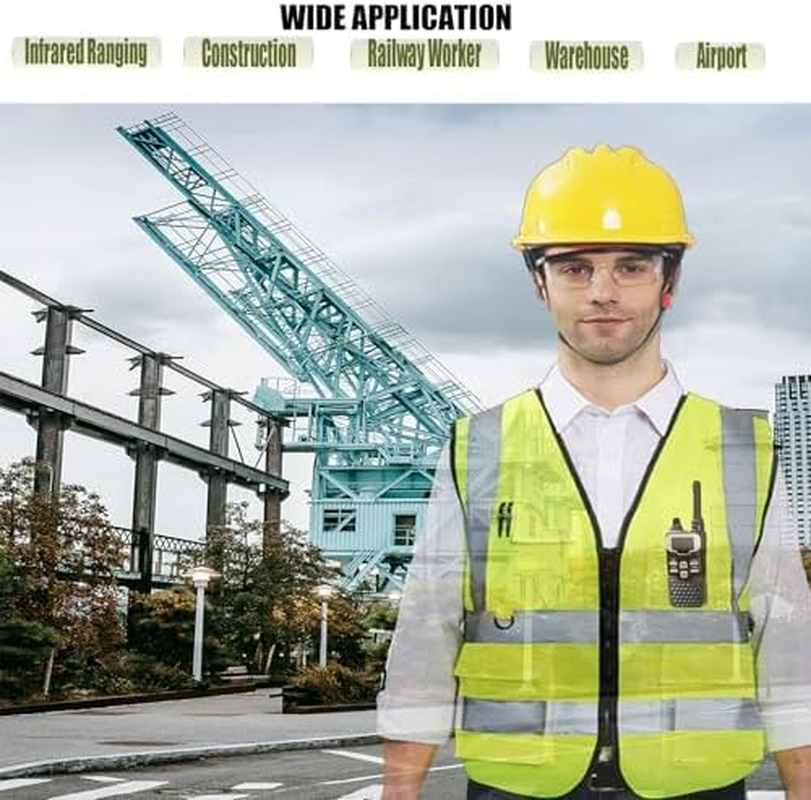 High Visibility Safety Vest, High Vis Vest with Mesh Design, Reflective Strips, Multiple Pockets for Men and Women Yellow image number 1