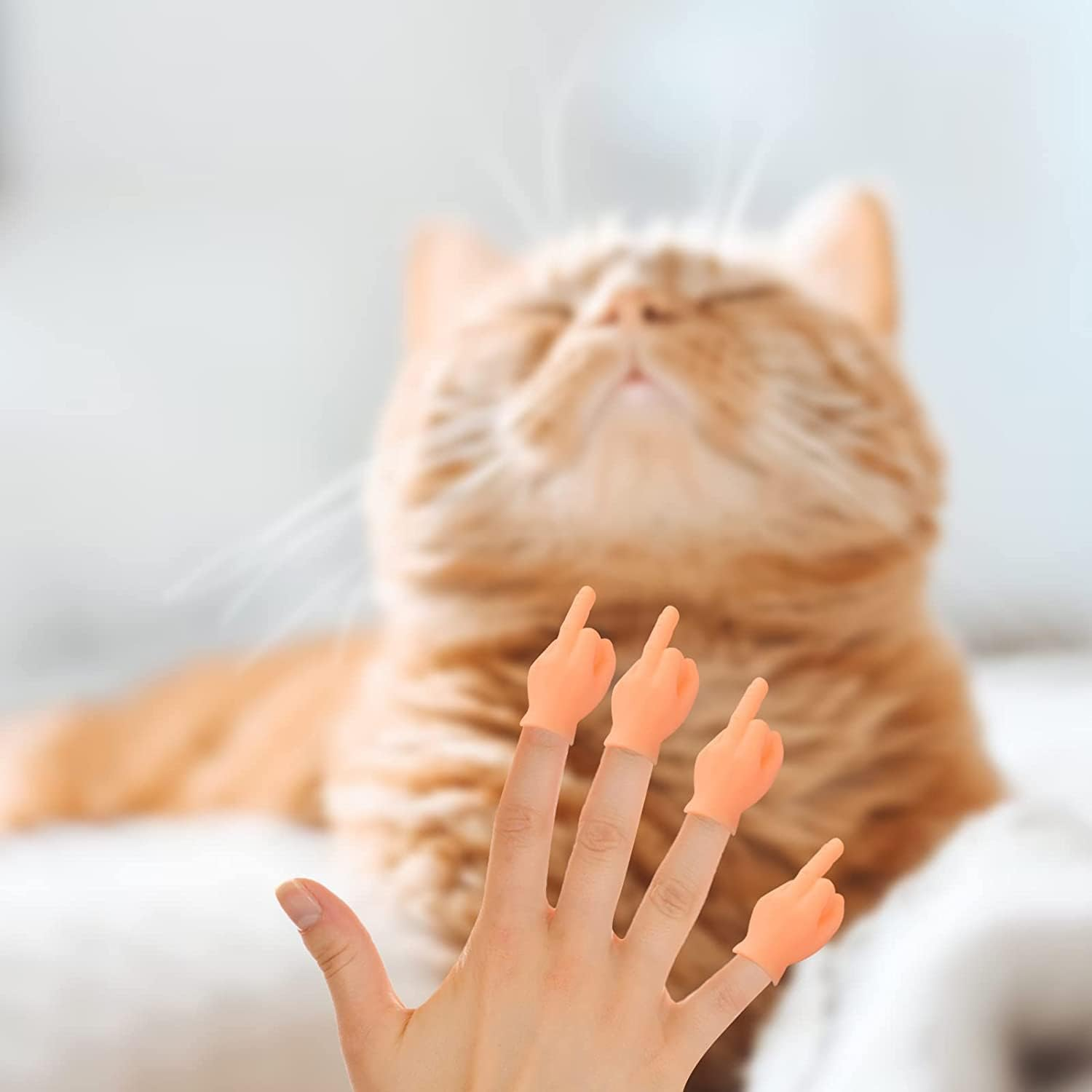 10 Pcs Middle Finger Puppet, Mini Finger Hands Funny Hand Puppet for Game, Halloween, Christmas, Funny Hand Accessories image number 2