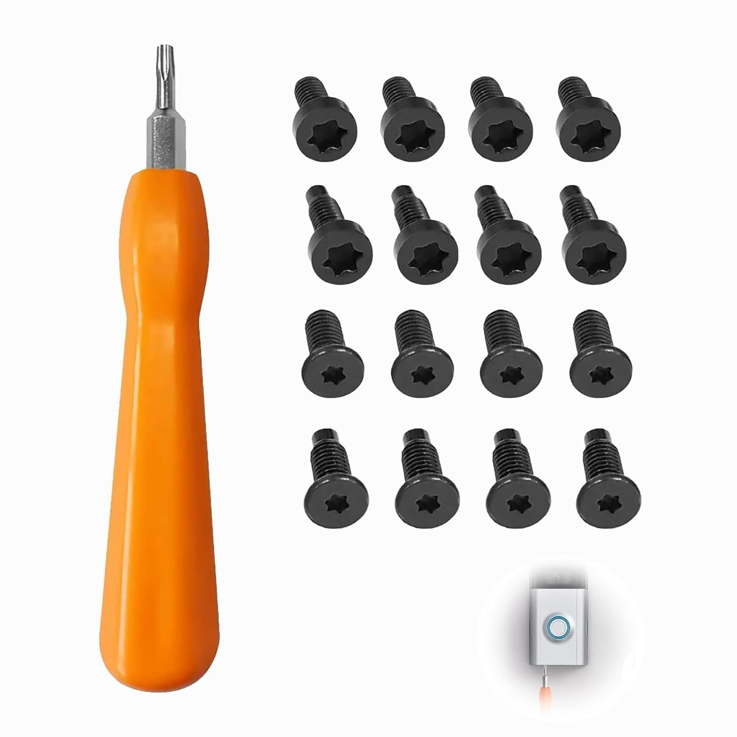 Doorbell Security Screw Kit Tamper-Proof Replacement Screws Driver for Ring 1 2 Pro anti Theft Installation Hardware 4 Screws Tool Included