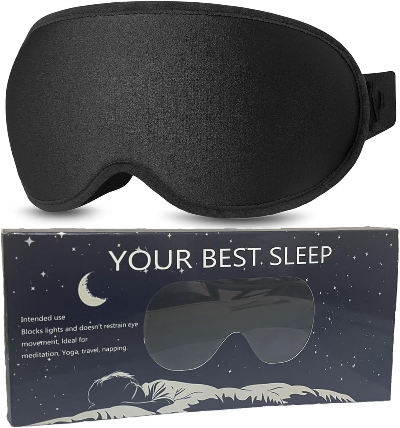 Sleep Mask for Side Sleeper Women Men - Pylzodsi Soft Breathable 3D Contoured Cup Blackout Eye Mask for Sleeping, Sleep Eye Mask with Adjustable Elastic Strap for Flight Travel Nap image number 6