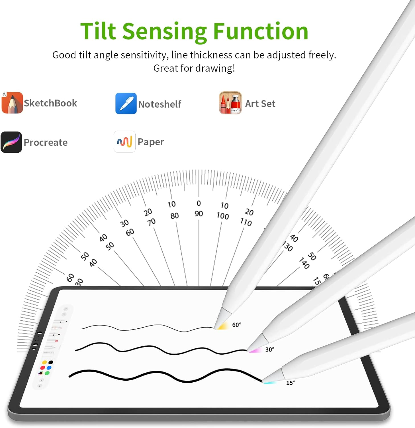 KINGONE Wireless Charging Pencil (2Nd Generation) for Ipad with Magnetic and Tilt Sensitive, Palm Rejection, Compatible with Ipad Pro 11&rdquo; 1/2/3/4, Ipad Pro 12.9&rdquo; 3/4/5/6, Ipad Air 4/5, Mini5/6 image number 1