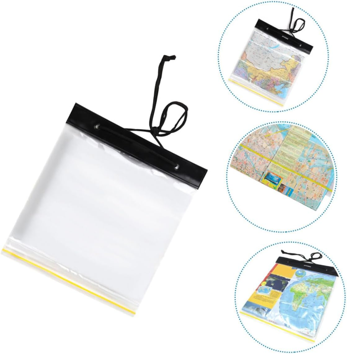 MAGICLULU Portable Office File Organizer Sealed Camping Map Bag PVC Travel File Pouch image number 2