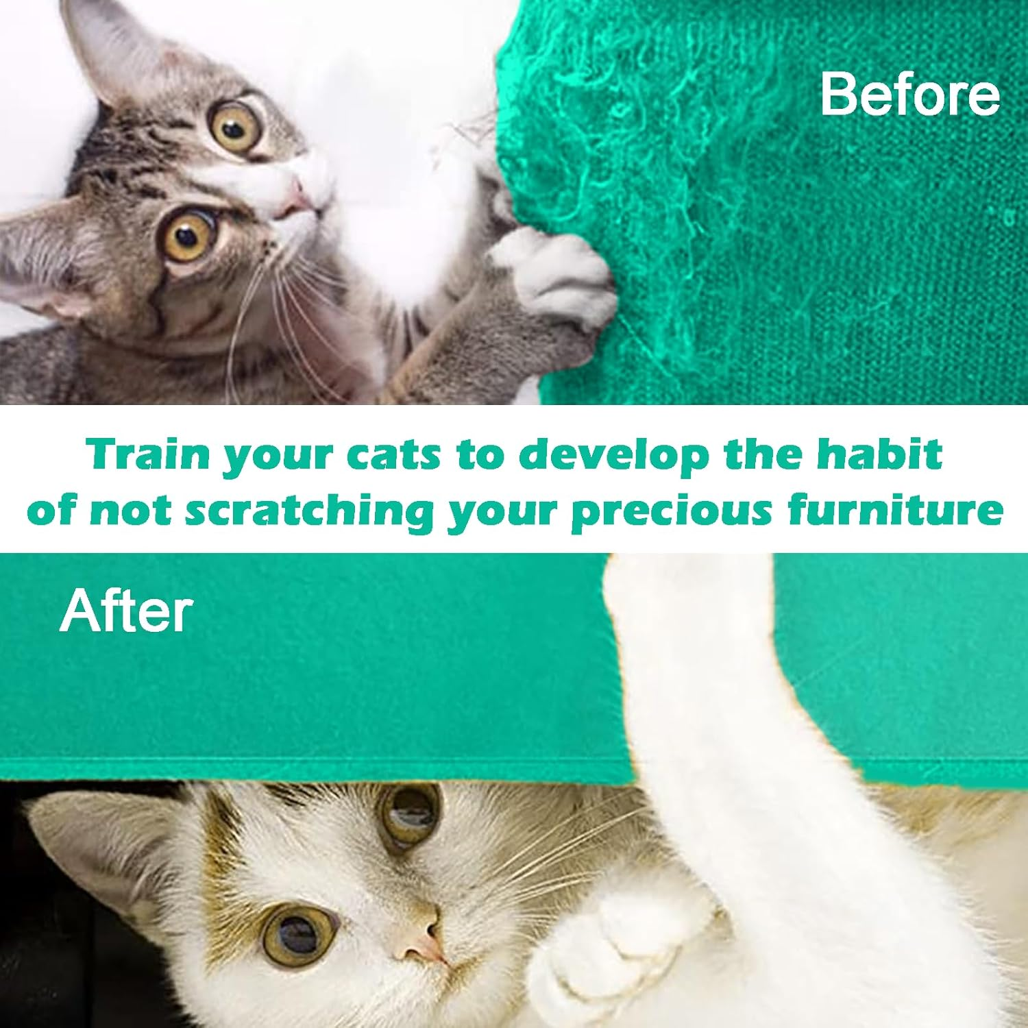 Cat Scratch Protector Tape - 4 Inch Clear Anti-Scratch Training Roll, 100% Transparent Furniture Guard for Sofa & Couch, Deterrent Anti-Scratching Shield for Cats, Carpet Protector (3M) image number 1