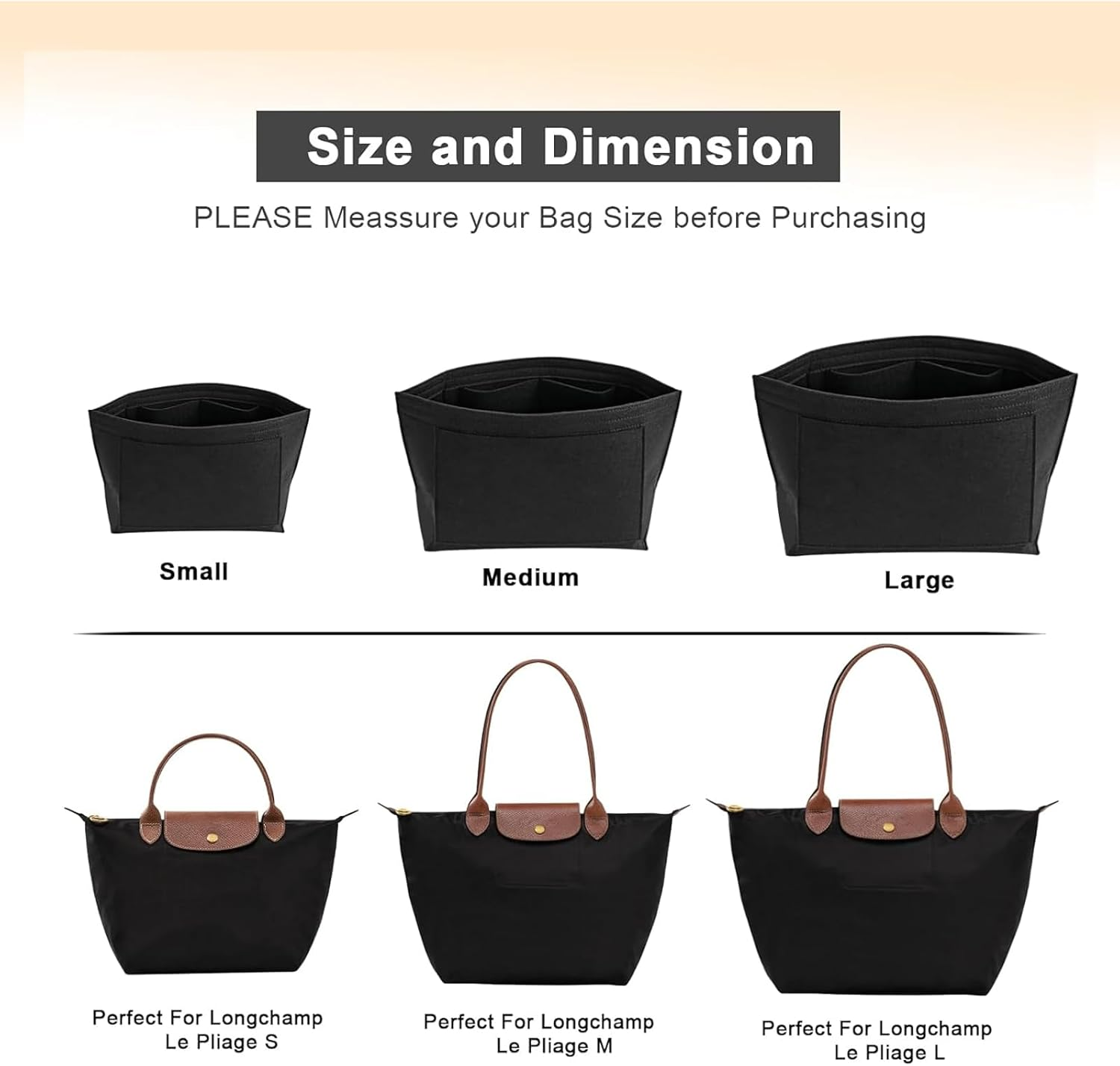Felt Organizer Compatible with Longchamp image number 4