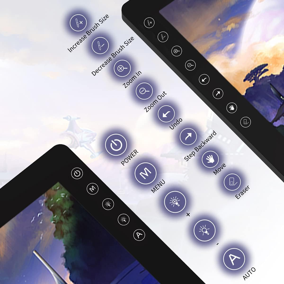 GAOMON PD2200 Drawing Tablet with Screen, Full-Laminated Digital Art Tablet with 8 Touch Buttons, Battery-Free Stylus, Tilt, 130% Srgb, 21.5 Inch Graphics Tablet with Stand for Mac, Windows PC image number 4