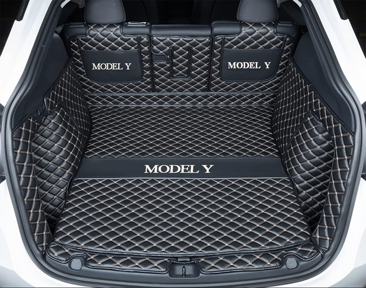 Full Cover Frunk Mat & Rear Lower Trunk Storage & Inner Storage Mat for Tesla Model Y 2026 (Juniper Update) &ndash; Full Coverage, Non-Slip, Easy Clean(Black)