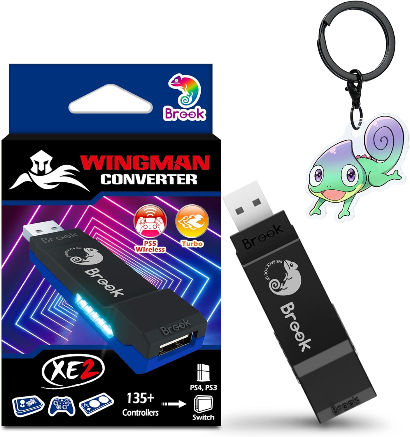 Brook Wingman XE 2 Converter with Keychain - Two in One Wireless Controller Adapter for PS, Switch Consoles, and PC, Supports Remap and Adjustable Turbo [Exclusive Version] image number 6