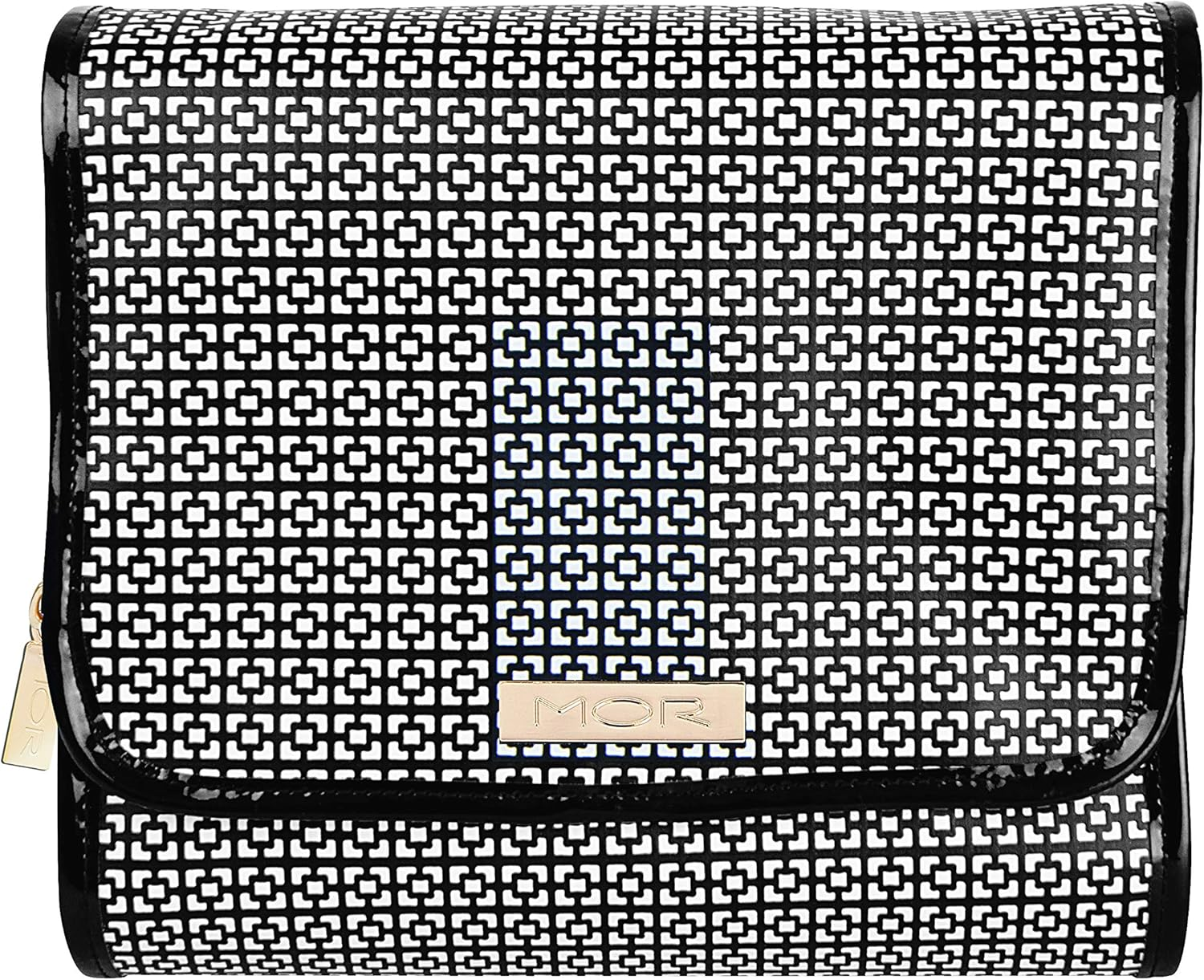 MOR Boutique London Hanging Fold Out Cosmetic Bag, Black/White, 405G image number 2