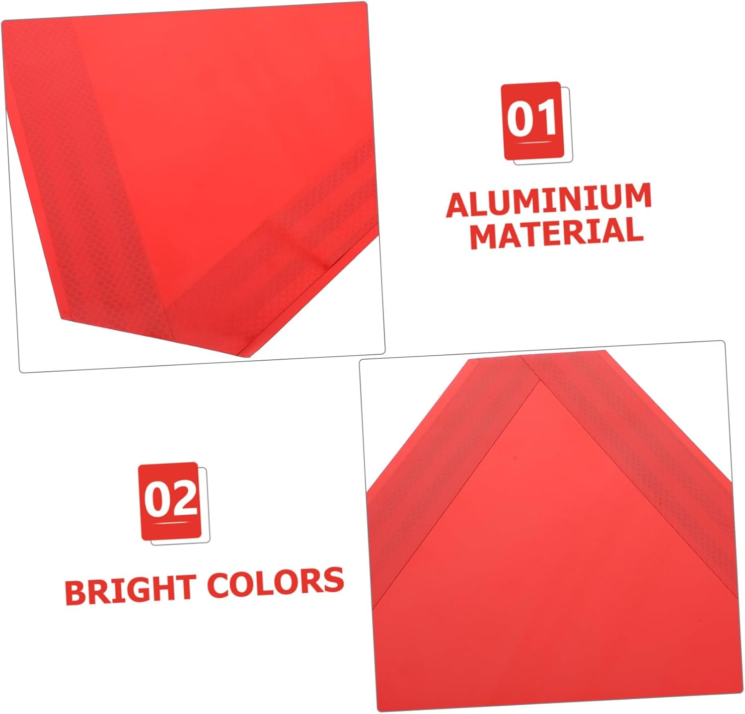 Amosfun 2Pcs Emergency Reflective Triangle Safety Signs Vehicle Warning Boards for Roadside Visibility and Accident Prevention