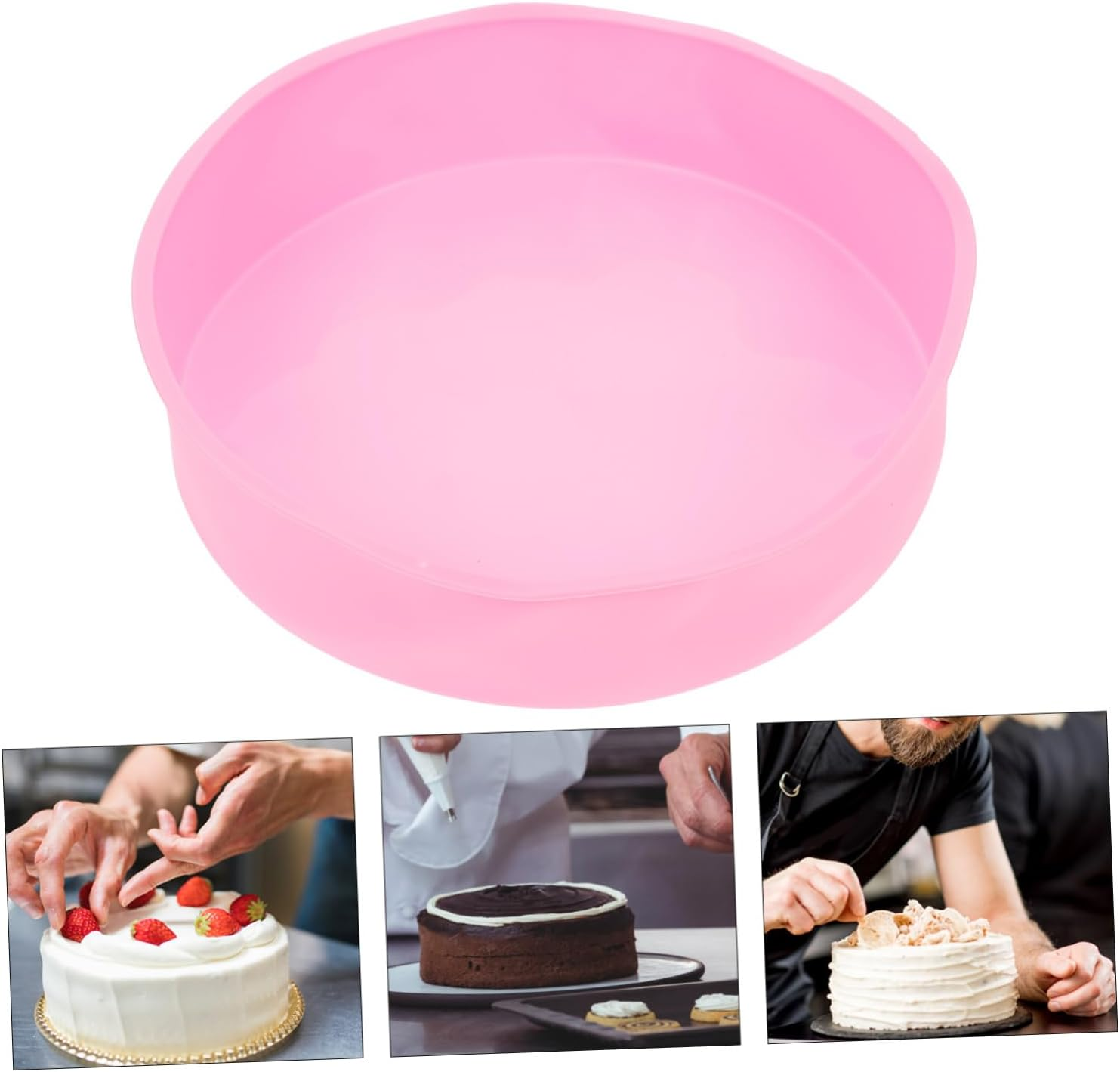 Alipis Silicone round Cake Pan Baking Mold Easy Release Sturdy Design for Layer Cakes Random Color image number 6