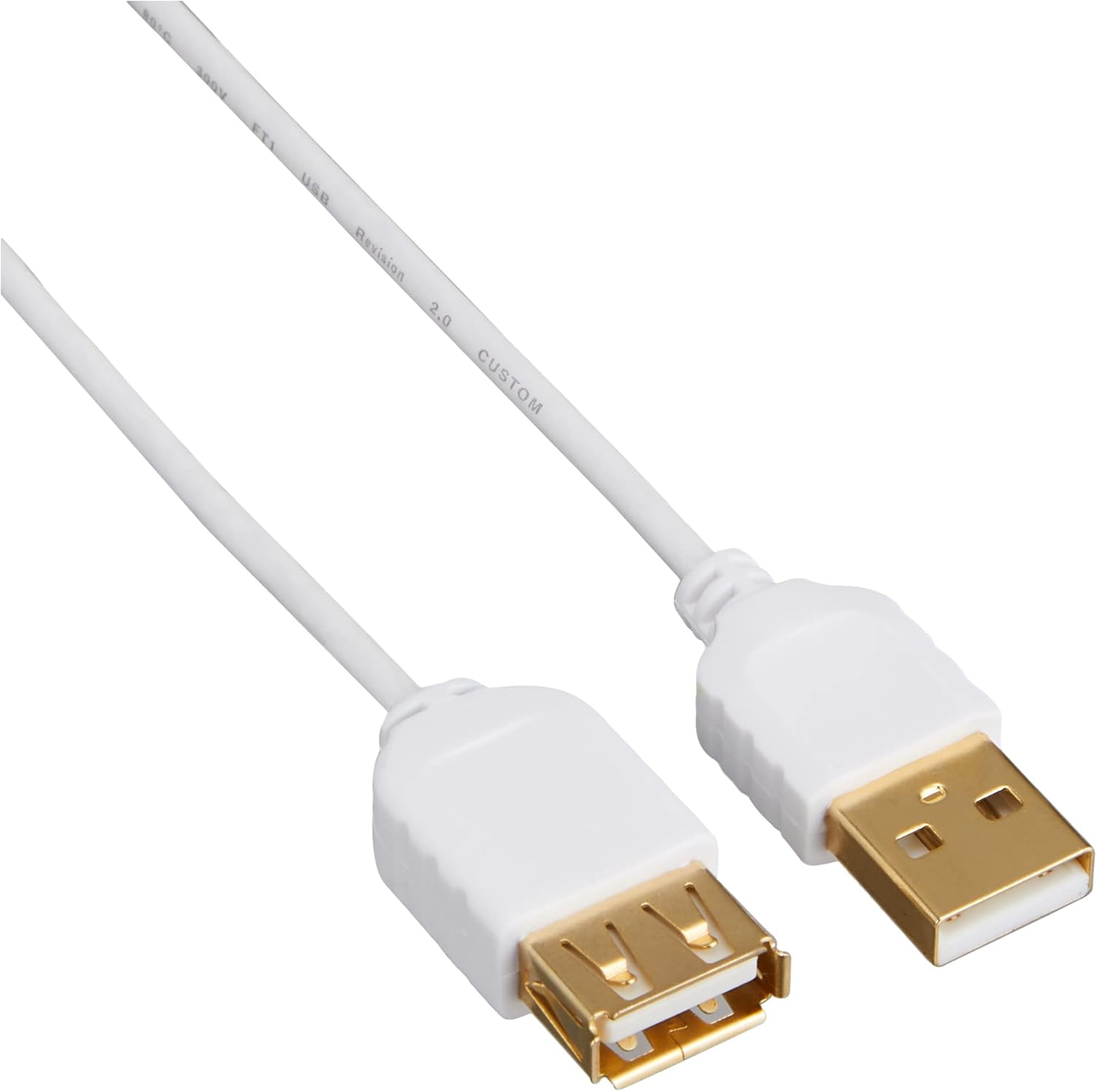 Sanwa Supply KU-SLEN10WK Ultra Fine USB Extension Cable (A-A Female Extension Type, White, 3.3 Ft (1 M)