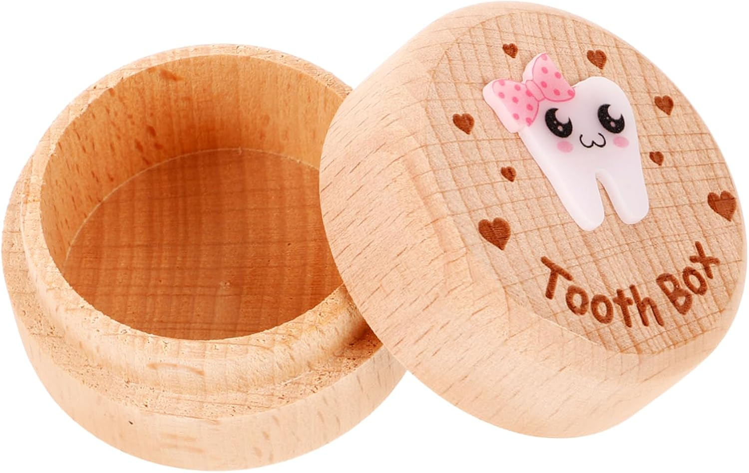 Cute Wooden Tooth Box Modern Tooth Fairy Keepsake Storage for Neatly Teeth Compact Design for Boys and for Showers image number 2