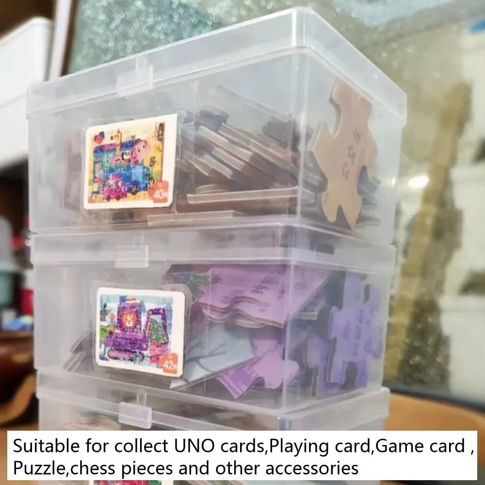 2PCS Clear Plastic Deck Card Storage Box, Collectible Trading Cases, Holder, Containers for Game Cards, Puzzle, Chess Pieces and Other Accessories image number 5