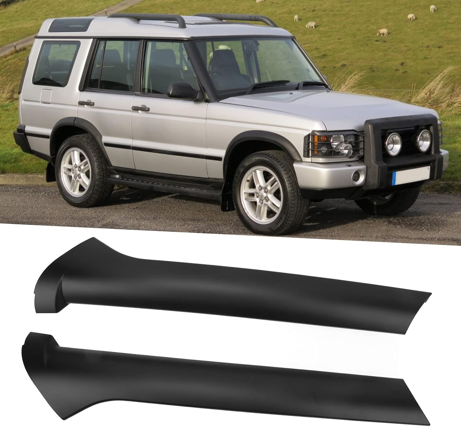 Windshield A-Pillar Molding, 2Pcs Left Right Front Driver & Passenger Side Windscreen A-Pillar Molding Trim Panel Outer Windshield Pillar Trim for Land Rover Discovery 2 1999‑2004 image number 3