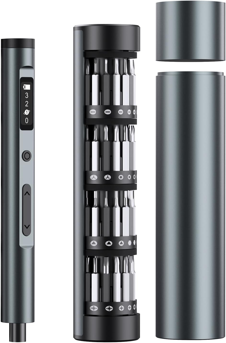 AMIR Mini Electric Screwdriver, 62-In-1 Precision Screwdriver Set with 60 Magnetic Precision Bits, 3 Torque Settings, Magnetic Storage, Repair Tool Kit with 3 LED Lights for Phone, Camera, PC, Watch image number 6