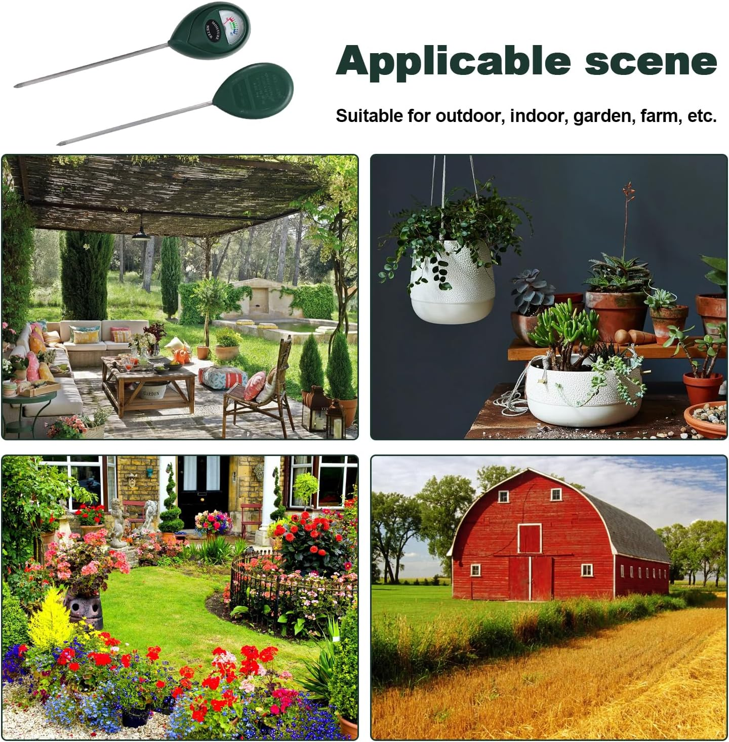 Grometer for Gardening,2 PCS Soil Moisture Meter for House Plants, Soil Moisture Sensor Meter Water Monitor,Soil Tester Test Kit Soil, No Battery Required image number 6