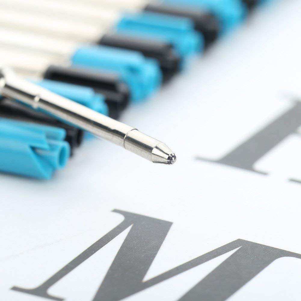 30 Pieces Replaceable Ballpoint Pen Refills 1.0Mm Medium Point Metal Refill Smooth Writing Ball Point Pen Refills (Blue Ink) image number 3